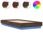 vidaXL Bettgestell mit LED Braun Eiche 75x190 cm vidaXL Bettgestell mit LED Braun Eiche 75x190 cm
