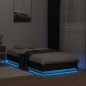 vidaXL Bettgestell mit LED Braun Eiche 75x190 cm vidaXL Bettgestell mit LED Braun Eiche 75x190 cm