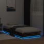 vidaXL Bettgestell mit LED Braun Eiche-Optik 100x200 cm vidaXL Bettgestell mit LED Braun Eiche-Optik 100x200 cm