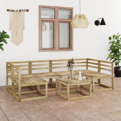 7-tlg. Garten-Lounge-Set Grün Imprägniertes Kiefernholz