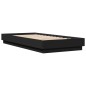 vidaXL Bettgestell mit LED Schwarz 90x200 cm vidaXL Bettgestell mit LED Schwarz 90x200 cm