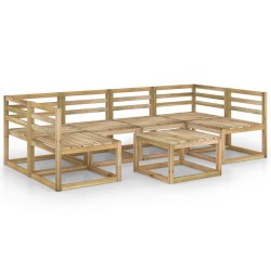 7-tlg. Garten-Lounge-Set Grün Imprägniertes Kiefernholz