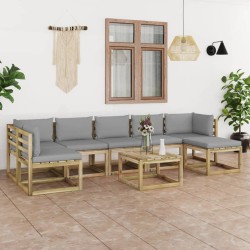 8-tlg. Garten-Lounge-Set mit Kissen Imprägniertes Kiefernholz