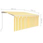 vidaXL Markise Manuell Einziehbar mit Rollo & LED 3x2,5 m Gelb & Weiß vidaXL Markise Manuell Einziehbar mit Rollo & LED 3x2,5 m Gelb & Weiß