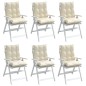 vidaXL Niedriglehner-Auflagen 6 Stk. Creme Oxford-Gewebe vidaXL Niedriglehner-Auflagen 6 Stk. Creme Oxford-Gewebe