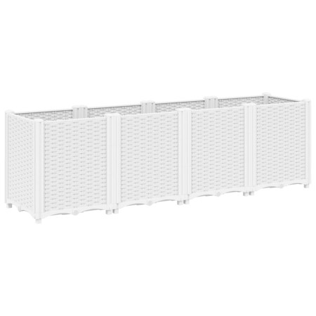 vidaXL Pflanzkübel Weiß 160x40x53 cm PP