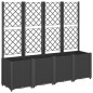 vidaXL Pflanzkübel mit Rankgitter Schwarz 160x40x140 cm PP vidaXL Pflanzkübel mit Rankgitter Schwarz 160x40x140 cm PP