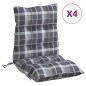 vidaXL Niedriglehner-Auflagen 4 Stk. Grau Karomuster Oxford-Gewebe vidaXL Niedriglehner-Auflagen 4 Stk. Grau Karomuster Oxford-Gewebe