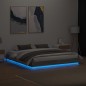 vidaXL Bettgestell mit LED Grau Sonoma 180x200 cm vidaXL Bettgestell mit LED Grau Sonoma 180x200 cm