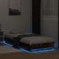 vidaXL Bettgestell mit LED Räuchereiche 90x200 cm vidaXL Bettgestell mit LED Räuchereiche 90x200 cm