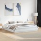 vidaXL Bettgestell mit LED Weiß 200x200 cm vidaXL Bettgestell mit LED Weiß 200x200 cm