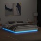 vidaXL Bettgestell mit LED Weiß 200x200 cm vidaXL Bettgestell mit LED Weiß 200x200 cm