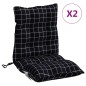 vidaXL Niedriglehner-Auflagen 2 Stk. Schwarz Karomuster Oxford-Gewebe vidaXL Niedriglehner-Auflagen 2 Stk. Schwarz Karomuster Oxford-Gewebe