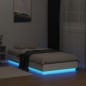 vidaXL Bettgestell mit LED Weiß 90x190 cm vidaXL Bettgestell mit LED Weiß 90x190 cm