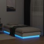 vidaXL Bettgestell mit LED Weiß 90x200 cm vidaXL Bettgestell mit LED Weiß 90x200 cm