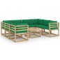 9-tlg. Garten-Lounge-Set mit Kissen Imprägniertes Kiefernholz 9-tlg. Garten-Lounge-Set mit Kissen Imprägniertes Kiefernholz