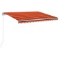 vidaXL Markise Manuell Einziehbar mit LED 300x250 cm Orange und Braun vidaXL Markise Manuell Einziehbar mit LED 300x250 cm Orange und Braun