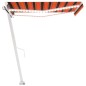 vidaXL Markise Manuell Einziehbar mit LED 300x250 cm Orange und Braun vidaXL Markise Manuell Einziehbar mit LED 300x250 cm Orange und Braun