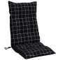 vidaXL Hochlehner-Auflagen 6 Stk. Schwarz Karomuster Stoff vidaXL Hochlehner-Auflagen 6 Stk. Schwarz Karomuster Stoff
