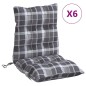 vidaXL Niedriglehner-Auflagen 6 Stk. Grau Karomuster Oxford-Gewebe vidaXL Niedriglehner-Auflagen 6 Stk. Grau Karomuster Oxford-Gewebe