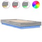 vidaXL Bettgestell LED Grau Sonoma-Eiche 100x200 cm vidaXL Bettgestell LED Grau Sonoma-Eiche 100x200 cm