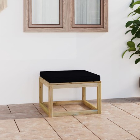 Gartenhocker mit Kissen Grün Imprägniertes Kiefernholz