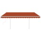 vidaXL Markise Manuell Einziehbar mit LED 4x3 m Orange Braun vidaXL Markise Manuell Einziehbar mit LED 4x3 m Orange Braun