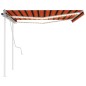 vidaXL Markise Manuell Einziehbar mit LED 4x3 m Orange Braun vidaXL Markise Manuell Einziehbar mit LED 4x3 m Orange Braun