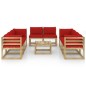 9-tlg. Garten-Lounge-Set mit Kissen Imprägniertes Kiefernholz 9-tlg. Garten-Lounge-Set mit Kissen Imprägniertes Kiefernholz