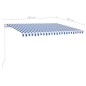 vidaXL Markise Manuell Einziehbar mit LED 400x300 cm Blau und Weiß vidaXL Markise Manuell Einziehbar mit LED 400x300 cm Blau und Weiß