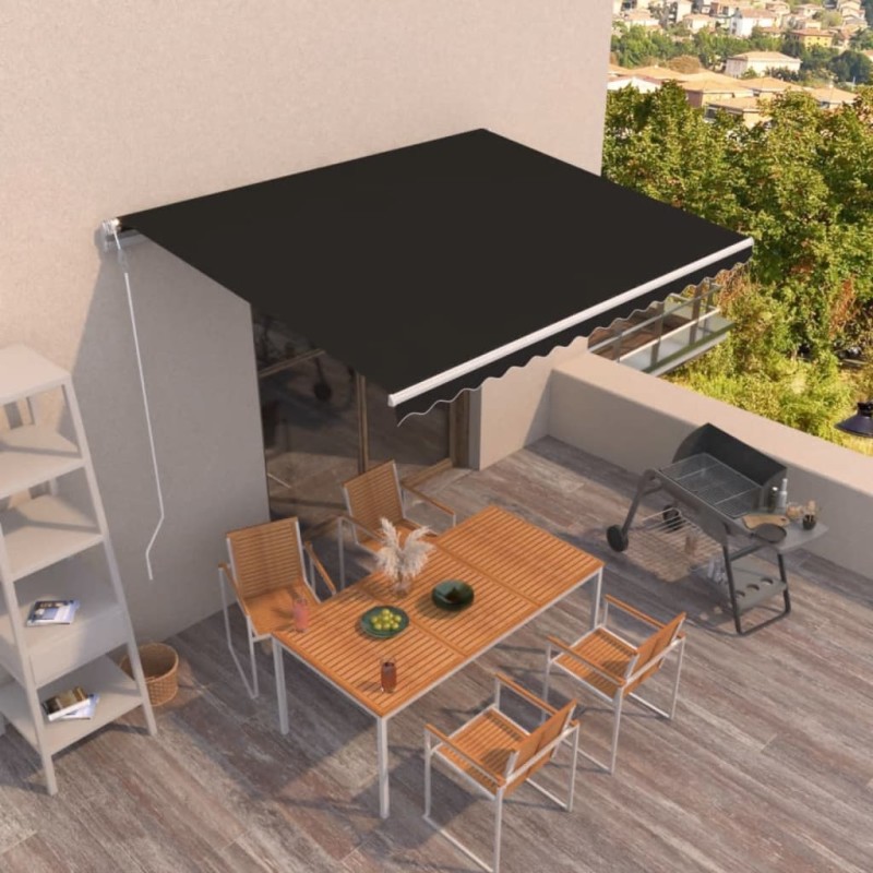vidaXL Markise Automatisch Einziehbar 450x350 cm Anthrazit vidaXL Markise Automatisch Einziehbar 450x350 cm Anthrazit