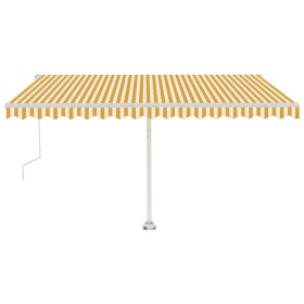vidaXL Standmarkise Automatisch 450x350 cm Gelb/Weiß