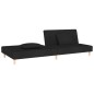 vidaXL Schlafsofa 2-Sitzer mit 2 Kissen Schwarz Stoff vidaXL Schlafsofa 2-Sitzer mit 2 Kissen Schwarz Stoff