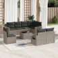 vidaXL 9-tlg. Garten-Sofagarnitur mit Kissen Grau Poly Rattan vidaXL 9-tlg. Garten-Sofagarnitur mit Kissen Grau Poly Rattan