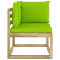 Garten-Ecksofas & Kissen in Grün 2 Stk. Kiefernholz Garten-Ecksofas & Kissen in Grün 2 Stk. Kiefernholz