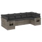 vidaXL 7-tlg. Garten-Sofagarnitur mit Kissen Grau Poly Rattan vidaXL 7-tlg. Garten-Sofagarnitur mit Kissen Grau Poly Rattan