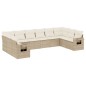 vidaXL 10-tlg. Garten-Sofagarnitur mit Kissen Beige Poly Rattan vidaXL 10-tlg. Garten-Sofagarnitur mit Kissen Beige Poly Rattan