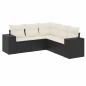 vidaXL 5-tlg. Garten-Sofagarnitur mit Kissen Schwarz Poly Rattan vidaXL 5-tlg. Garten-Sofagarnitur mit Kissen Schwarz Poly Rattan