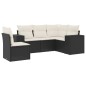 vidaXL 5-tlg. Garten-Sofagarnitur mit Kissen Schwarz Poly Rattan vidaXL 5-tlg. Garten-Sofagarnitur mit Kissen Schwarz Poly Rattan