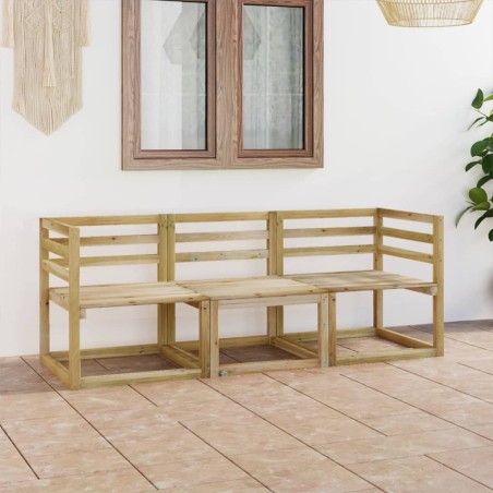 Gartensofa 3-Sitzer Grün Imprägniertes Kiefernholz
