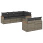 vidaXL 7-tlg. Garten-Sofagarnitur mit Kissen Grau Poly Rattan vidaXL 7-tlg. Garten-Sofagarnitur mit Kissen Grau Poly Rattan
