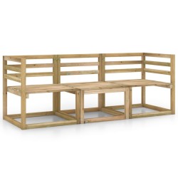 Gartensofa 3-Sitzer Grün Imprägniertes Kiefernholz