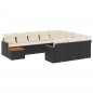 vidaXL 11-tlg. Garten-Sofagarnitur mit Kissen Schwarz Poly Rattan vidaXL 11-tlg. Garten-Sofagarnitur mit Kissen Schwarz Poly Rattan