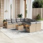 vidaXL 9-tlg. Garten-Sofagarnitur mit Kissen Beige Poly Rattan vidaXL 9-tlg. Garten-Sofagarnitur mit Kissen Beige Poly Rattan