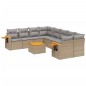 vidaXL 9-tlg. Garten-Sofagarnitur mit Kissen Beige Poly Rattan vidaXL 9-tlg. Garten-Sofagarnitur mit Kissen Beige Poly Rattan