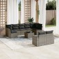 vidaXL 10-tlg. Garten-Sofagarnitur mit Kissen Grau Poly Rattan vidaXL 10-tlg. Garten-Sofagarnitur mit Kissen Grau Poly Rattan