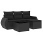 vidaXL 5-tlg. Garten-Sofagarnitur mit Kissen Schwarz Poly Rattan vidaXL 5-tlg. Garten-Sofagarnitur mit Kissen Schwarz Poly Rattan