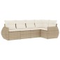 vidaXL 5-tlg. Garten-Sofagarnitur mit Kissen Beige Poly Rattan vidaXL 5-tlg. Garten-Sofagarnitur mit Kissen Beige Poly Rattan
