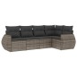 vidaXL 5-tlg. Garten-Sofagarnitur mit Kissen Grau Poly Rattan vidaXL 5-tlg. Garten-Sofagarnitur mit Kissen Grau Poly Rattan