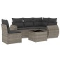 vidaXL 6-tlg. Garten-Sofagarnitur mit Kissen Grau Poly Rattan vidaXL 6-tlg. Garten-Sofagarnitur mit Kissen Grau Poly Rattan